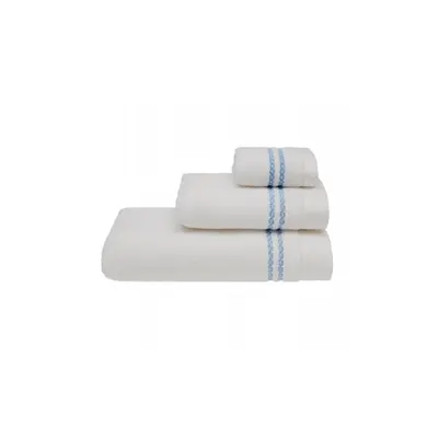 Dárková sada ručníků a osušky CHAINE, 3 ks Bílá / modrá výšivka