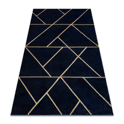 Koberec EMERALD výhradní 1012 glamour, stylový geometrický tmavě modrý / zlato (Velikost: 140x19
