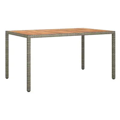 vidaXL Zahradní stůl polyratan a akáciové dřevo šedý