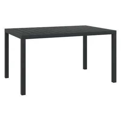 vidaXL Zahradní stůl černý 150x90x74 cm hliník a WPC